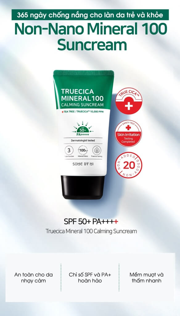 Some By Mi Truecica Mineral 100 Calming Suncream